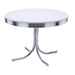 Retro Round Dining Table Glossy White and Chrome - Home Discount Furniture - NJ-linden