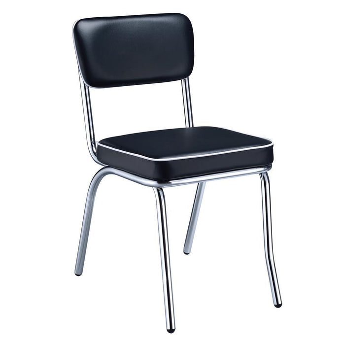 Retro Open Back Side Chairs Black and Chrome (Set of 2) - Home Discount Furniture - NJ-linden