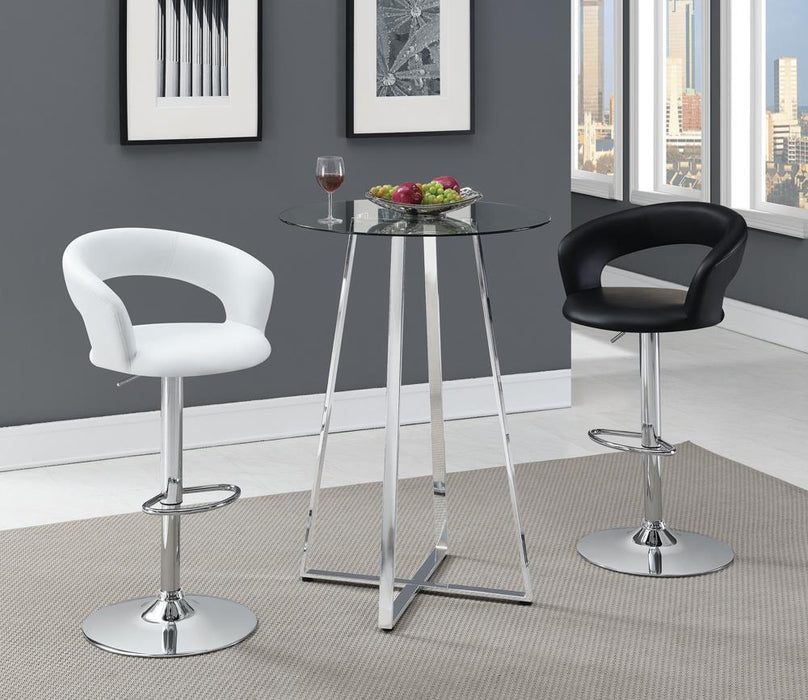 Barraza 29" Adjustable Height Bar Stool White and Chrome - Home Discount Furniture - NJ-linden