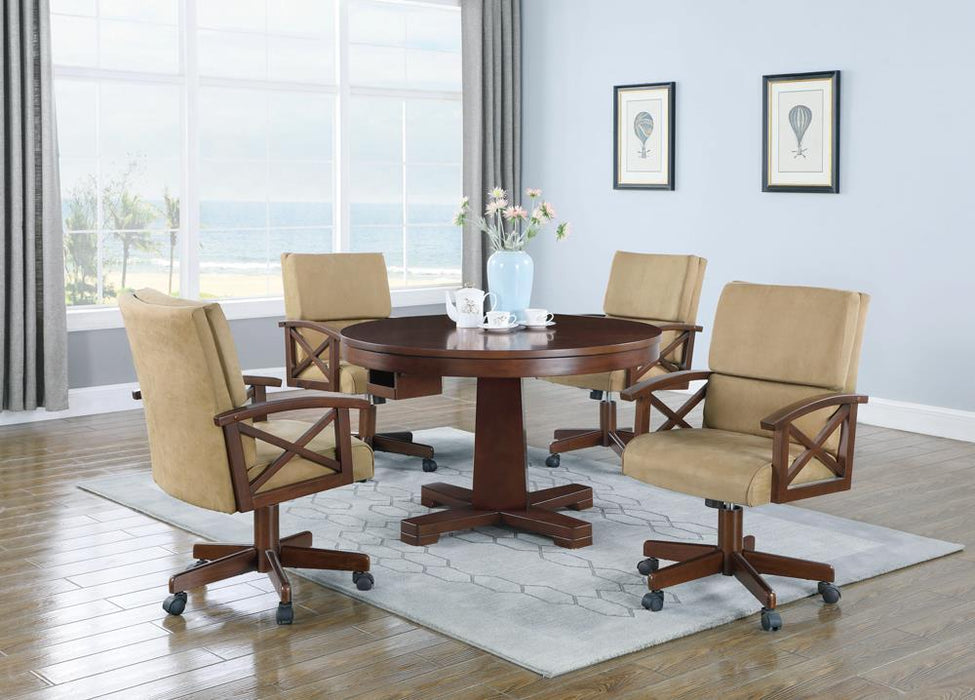 Marietta Round Wooden Game Table Tobacco - Home Discount Furniture - NJ-linden