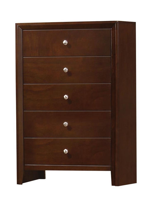 Serenity Rectangular 5-drawer Chest Rich Merlot - Home Discount Furniture - NJ-linden