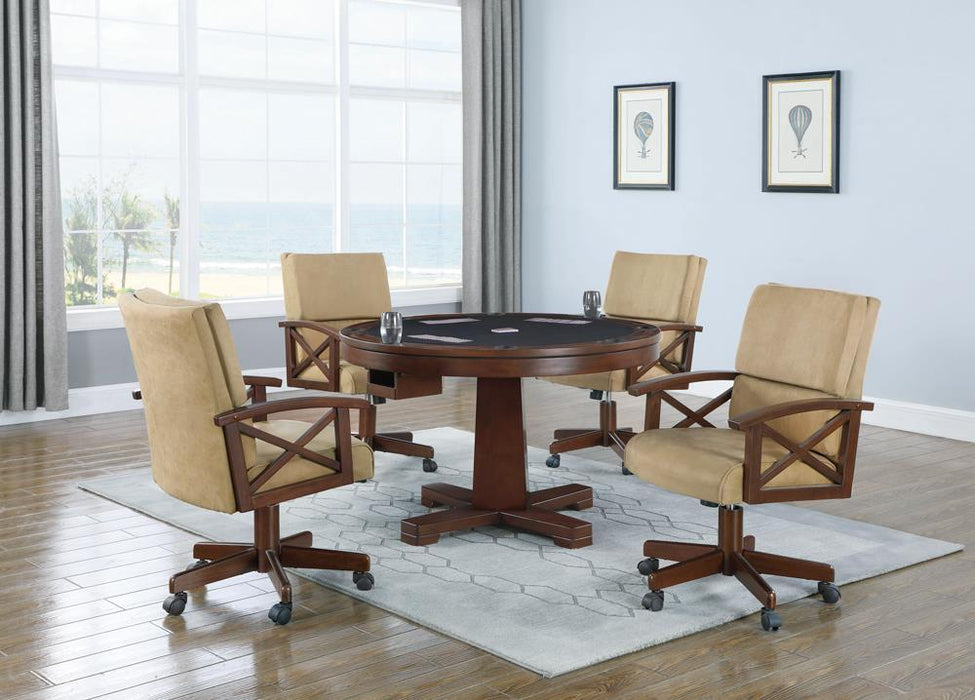Marietta Upholstered Game Chair Tobacco and Tan - Home Discount Furniture - NJ-linden