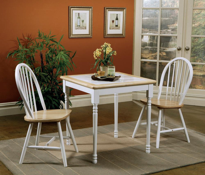 Carlene Square Top Dining Table Natural Brown and White - Home Discount Furniture - NJ-linden