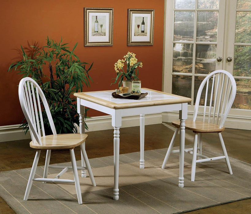 Cinder Windsor Side Chairs Natural Brown and White (Set of 4) - Home Discount Furniture - NJ-linden