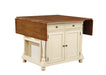Slater 2-drawer Kitchen Island with Drop Leaves Brown and Buttermilk - Home Discount Furniture - NJ-linden