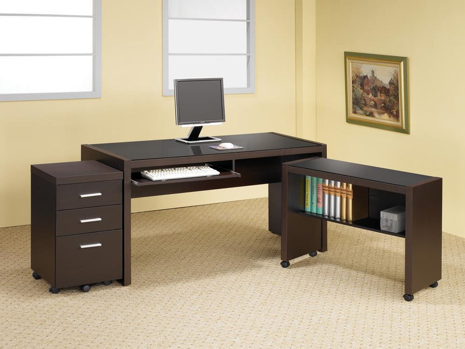 Skeena Computer Desk with Keyboard Drawer Cappuccino - Home Discount Furniture - NJ-linden