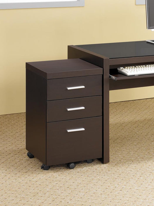 Skeena 3-drawer Mobile Storage Cabinet Cappuccino - Home Discount Furniture - NJ-linden