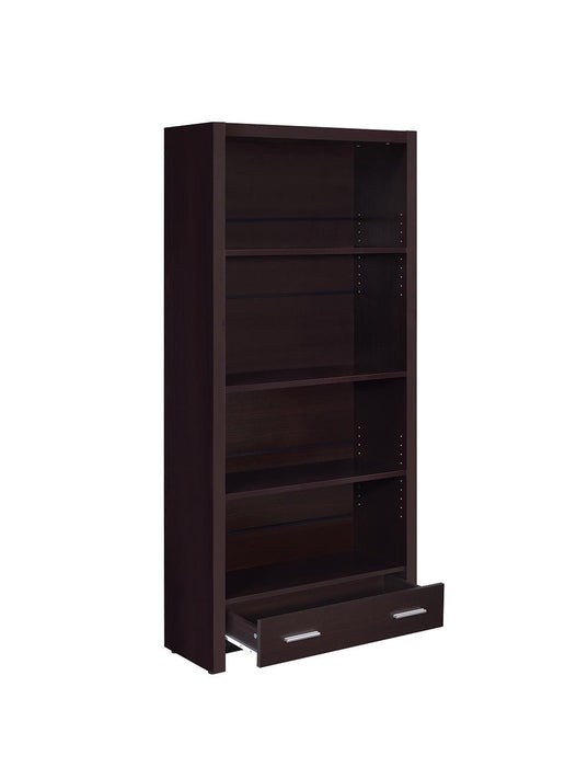 Skylar 5-shelf Bookcase with Storage Drawer Cappuccino - Home Discount Furniture - NJ-linden