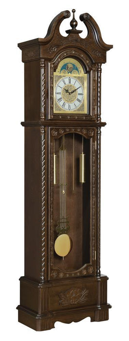 Cedric Grandfather Clock with Chime Golden Brown - Home Discount Furniture - NJ-linden
