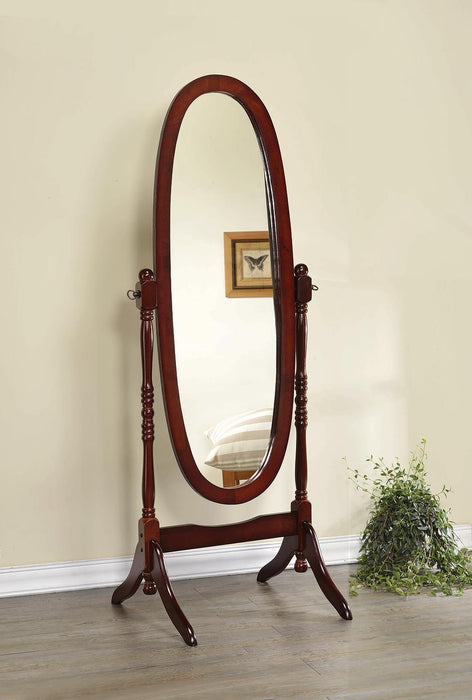 Foyet Oval Cheval Mirror Merlot - Home Discount Furniture - NJ-linden