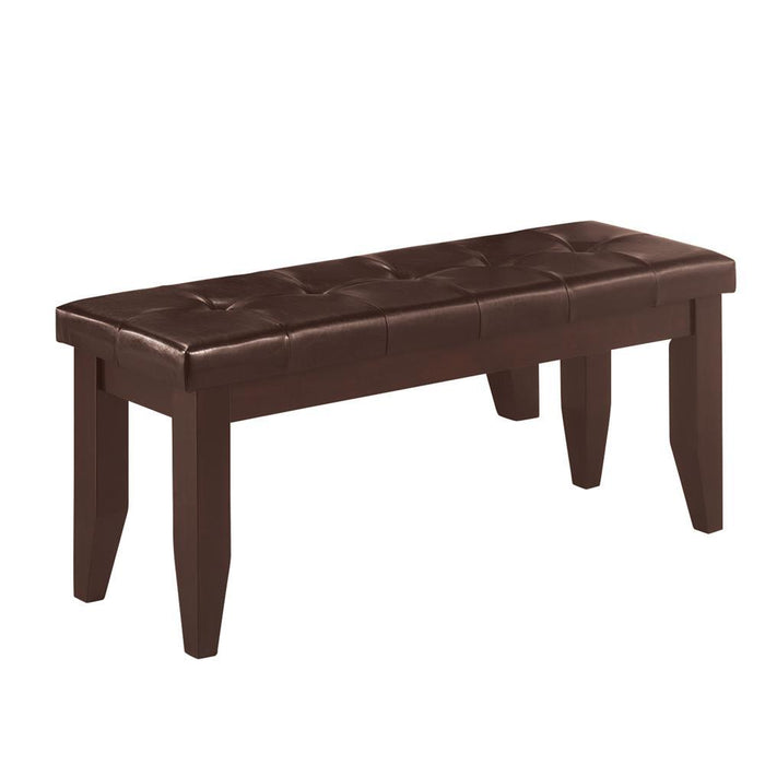 Dalila Tufted Upholstered Dining Bench Cappuccino and Black - Home Discount Furniture - NJ-linden