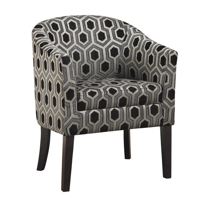 Jansen Hexagon Patterned Accent Chair Grey and Black - Home Discount Furniture - NJ-linden