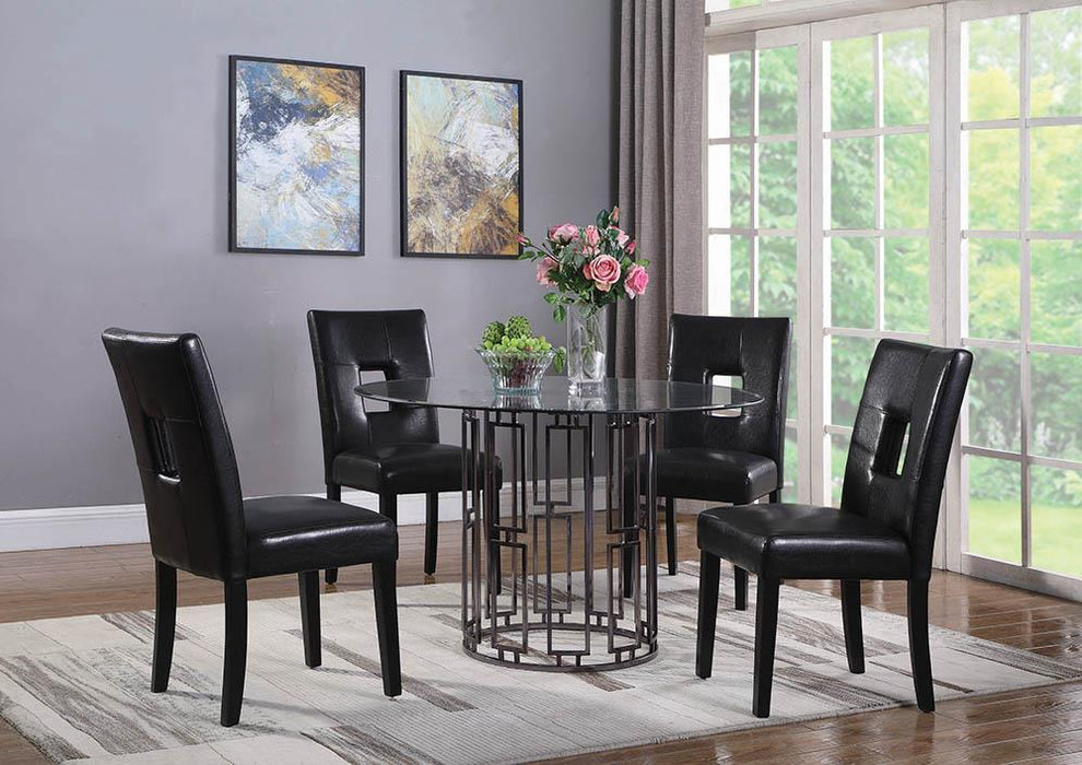 Shannon Open Back Upholstered Dining Chairs Black (Set of 2) - Home Discount Furniture - NJ-linden