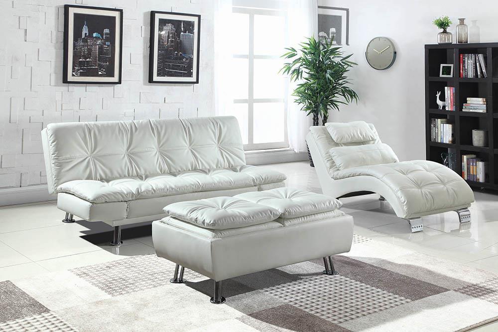 Dilleston Upholstered Chaise White - Home Discount Furniture - NJ-linden