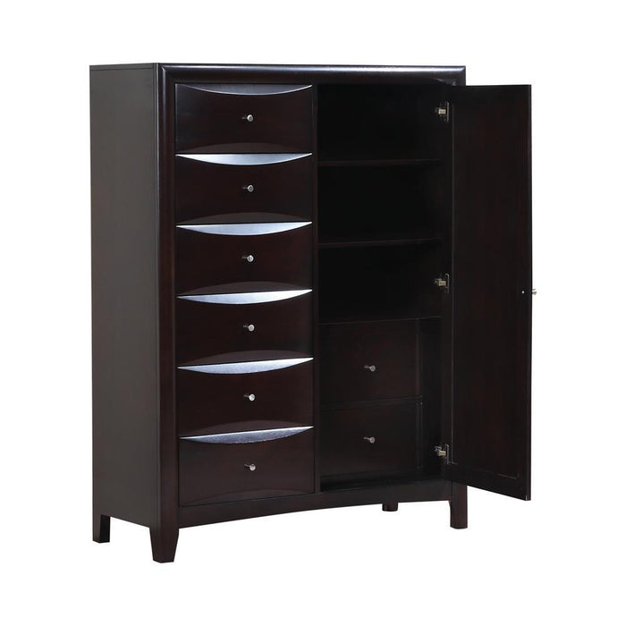 Phoenix 6-drawer Door Chest Deep Cappuccino - Home Discount Furniture - NJ-linden
