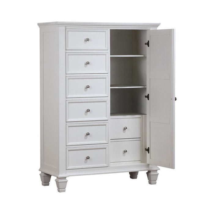 Sandy Beach 8-drawer Door Chest Storage Cream White - Home Discount Furniture - NJ-linden