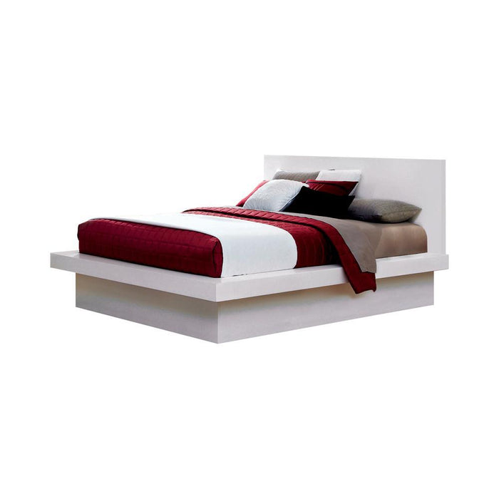 Jessica Eastern King Platform Bed with Rail Seating White - Home Discount Furniture - NJ-linden