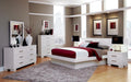 Jessica Queen Platform Bed with Rail Seating White - Home Discount Furniture - NJ-linden
