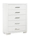 Jessica 5-drawer Chest White - Home Discount Furniture - NJ-linden