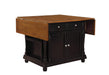 Slater 2-drawer Kitchen Island with Drop Leaves Brown and Black - Home Discount Furniture - NJ-linden