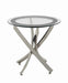Brooke Glass Top End Table Chrome and Black - Home Discount Furniture - NJ-linden