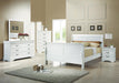 Louis Philippe Queen Sleigh Panel Bed White - Home Discount Furniture - NJ-linden