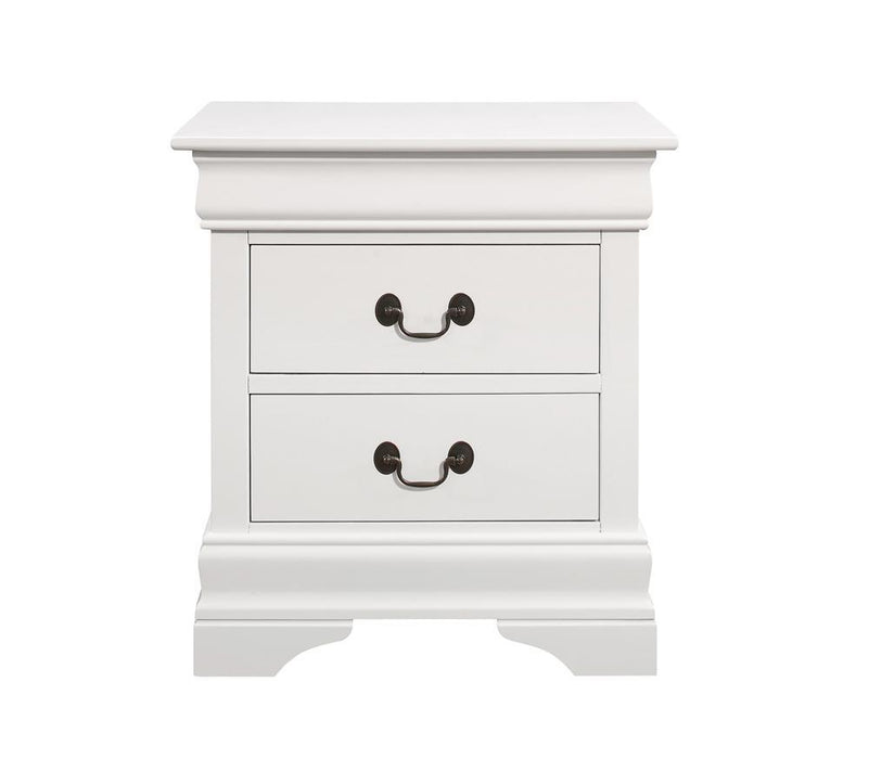 Louis Philippe 2-drawer Nightstand White - Home Discount Furniture - NJ-linden