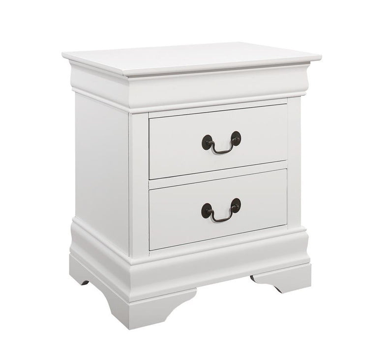 Louis Philippe 2-drawer Nightstand White - Home Discount Furniture - NJ-linden