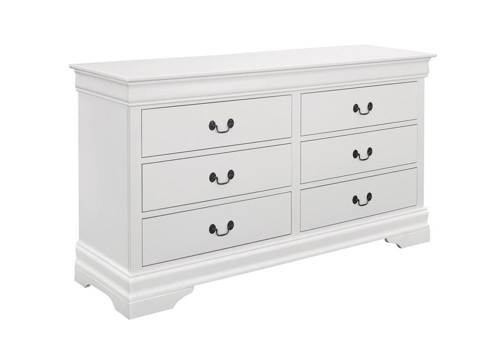 Louis Philippe 6-drawer Dresser White - Home Discount Furniture - NJ-linden