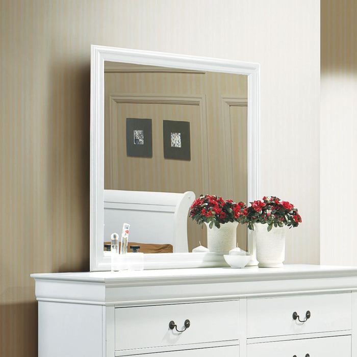Louis Philippe Beveled Edge Square Dresser Mirror White - Home Discount Furniture - NJ-linden