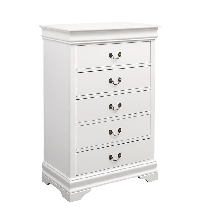 Louis Philippe 5-drawer Chest White - Home Discount Furniture - NJ-linden