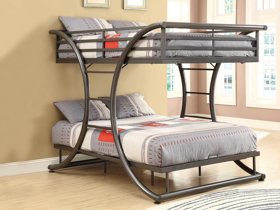 Stephan Full Over Full Bunk Bed Gunmetal - Home Discount Furniture - NJ-linden