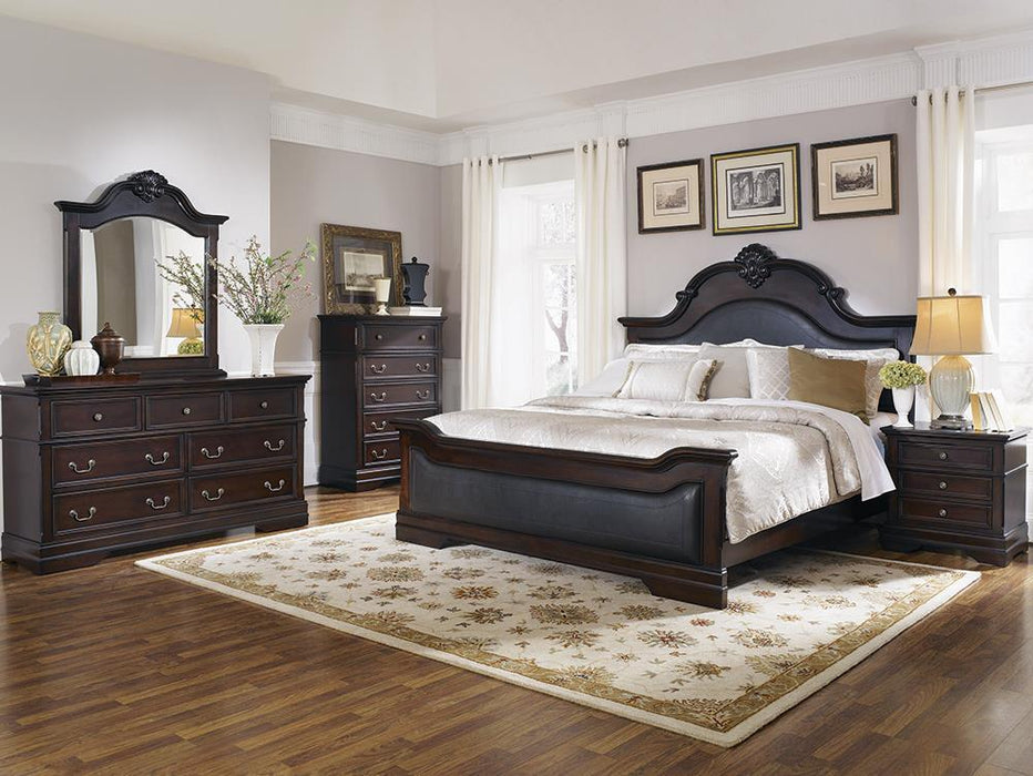 Cambridge Eastern King Panel Bed Cappuccino and Brown - Home Discount Furniture - NJ-linden