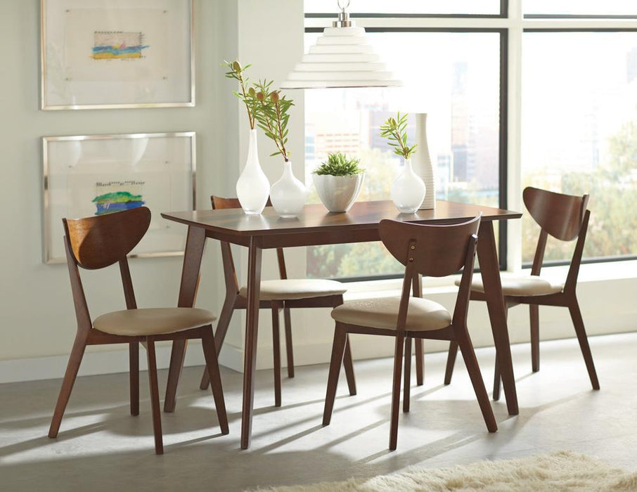 Kersey Dining Side Chairs with Curved Backs Beige and Chestnut (Set of 2) - Home Discount Furniture - NJ-linden