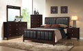 Carlton Queen Upholstered Bed Cappuccino and Black - Home Discount Furniture - NJ-linden