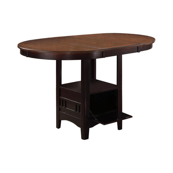 Lavon Oval Counter Height Table Light Chestnut and Espresso - Home Discount Furniture - NJ-linden