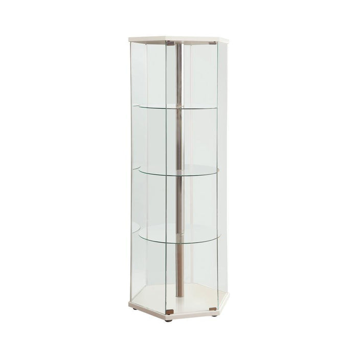 Traditional Glass Hexagon Curio Cabinet - Home Discount Furniture - NJ-linden