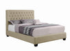 Chloe Tufted Upholstered California King Bed Oatmeal - Home Discount Furniture - NJ-linden