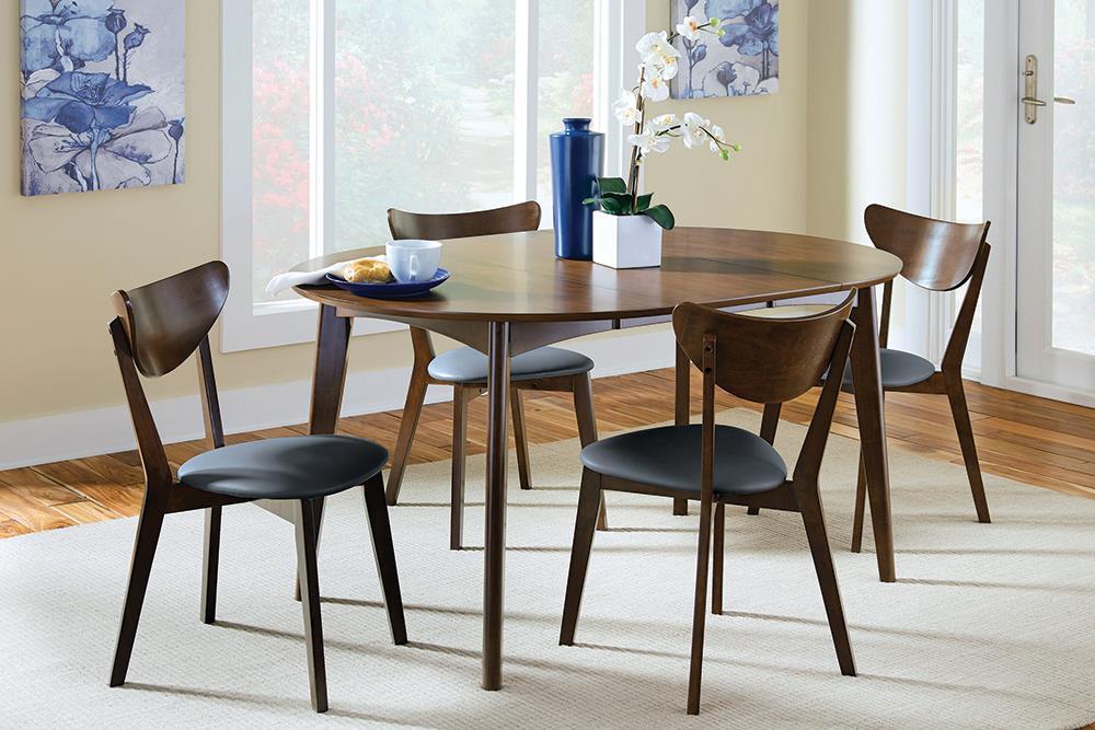 Jedda Upholstered Dining Chairs Dark Walnut and Black (Set of 2) - Home Discount Furniture - NJ-linden