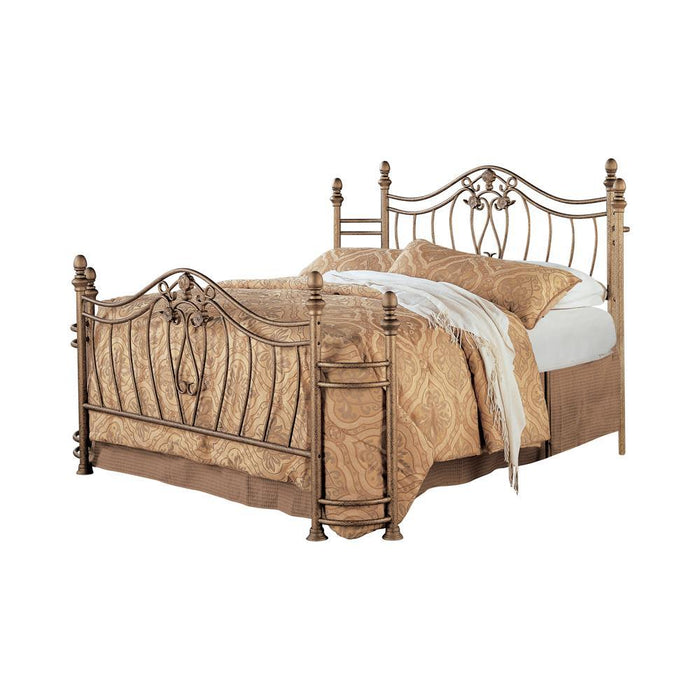 Sydney Eastern King Bed Antique Brushed Gold - Home Discount Furniture - NJ-linden