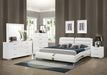 Jeremaine Eastern King Upholstered Bed White - Home Discount Furniture - NJ-linden