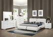 Jeremaine California King Upholstered Bed White - Home Discount Furniture - NJ-linden