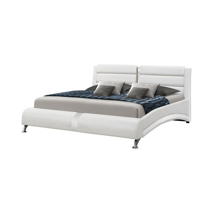 Jeremaine Queen Upholstered Bed White - Home Discount Furniture - NJ-linden
