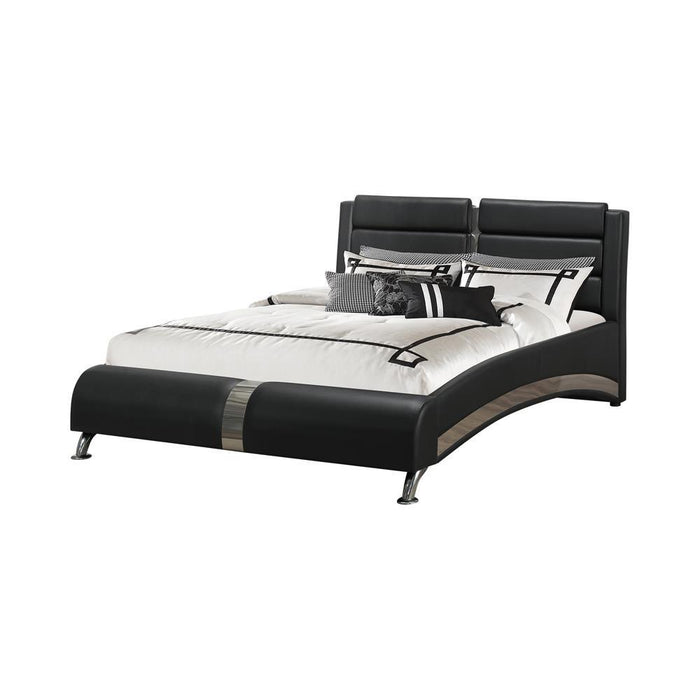 Jeremaine Queen Upholstered Bed Black - Home Discount Furniture - NJ-linden