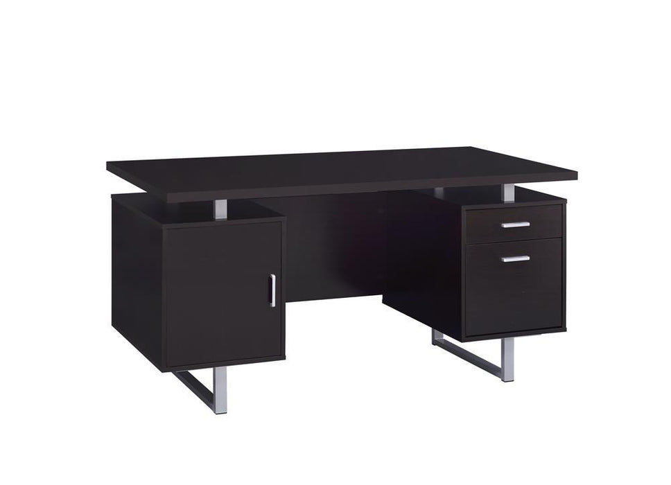 Lawtey Rectangular Storage Office Desk Cappuccino - Home Discount Furniture - NJ-linden