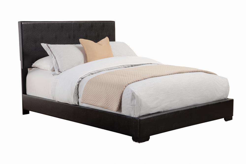 Conner California King Upholstered Panel Bed Black - Home Discount Furniture - NJ-linden