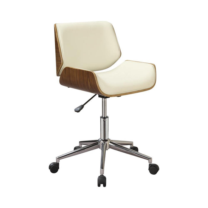 Addington Adjustable Height Office Chair Ecru and Chrome - Home Discount Furniture - NJ-linden