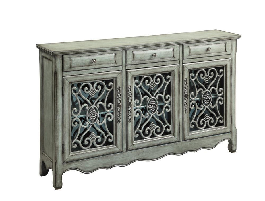 Madeline 3-door Accent Cabinet Antique Green - Home Discount Furniture - NJ-linden