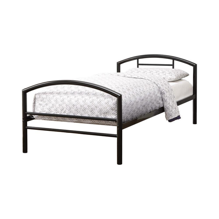 Baines Twin Metal Bed with Arched Headboard Black - Home Discount Furniture - NJ-linden