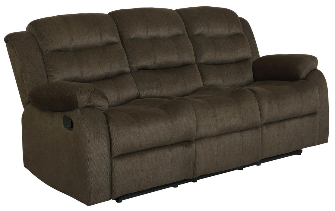 Rodman Pillow Top Arm Motion Sofa Olive Brown - Home Discount Furniture - NJ-linden